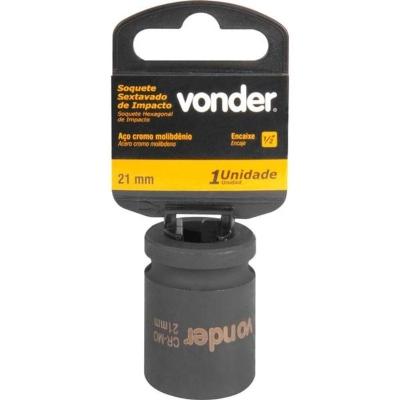 Soquete Sextavado De Impacto Encaixe 1/2" 21Mm Vonder
