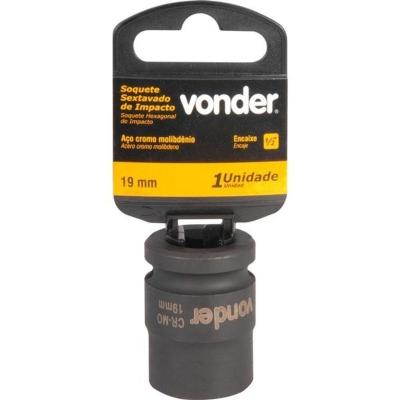 Soquete Sextavado De Impacto Enc 1/2" 19Mm Aço Cromo Vonder