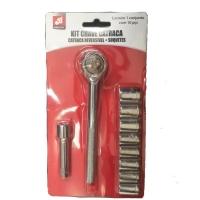 Kit Chave Catraca Soquetes Sextavado com Catraca 10 peças - 3