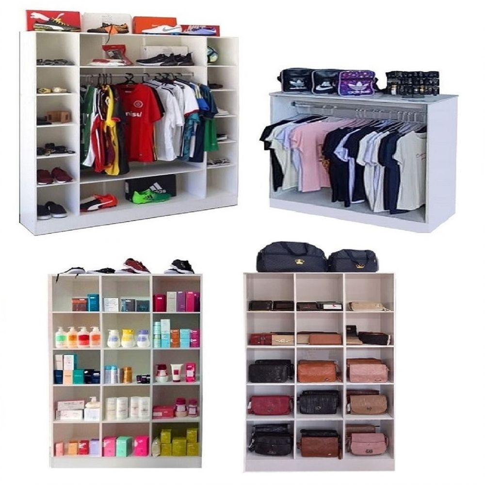 Expositores Loja Roupa Colméia Cabideiro Arara 4 Peças Magia - 1