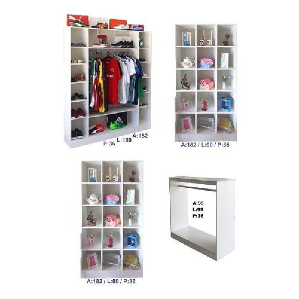 Expositores Loja Roupa Colméia Cabideiro Arara 4 Peças Magia - 2