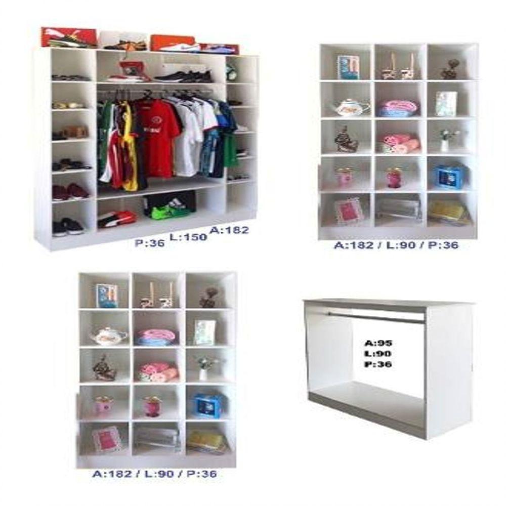 Expositores Loja Roupa Colméia Cabideiro Arara 4 Peças Magia - 6