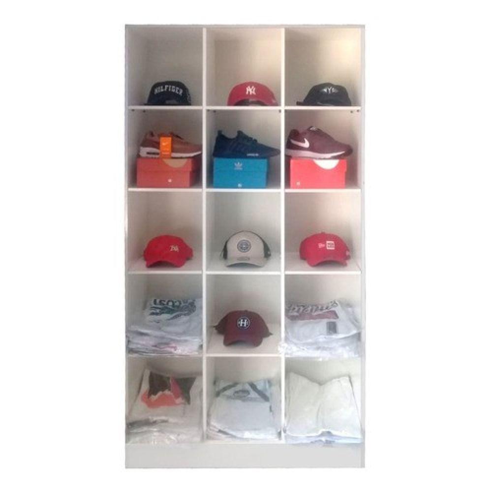 Expositor Colméia Armário Arara Balcão Loja Completa Branco - 2