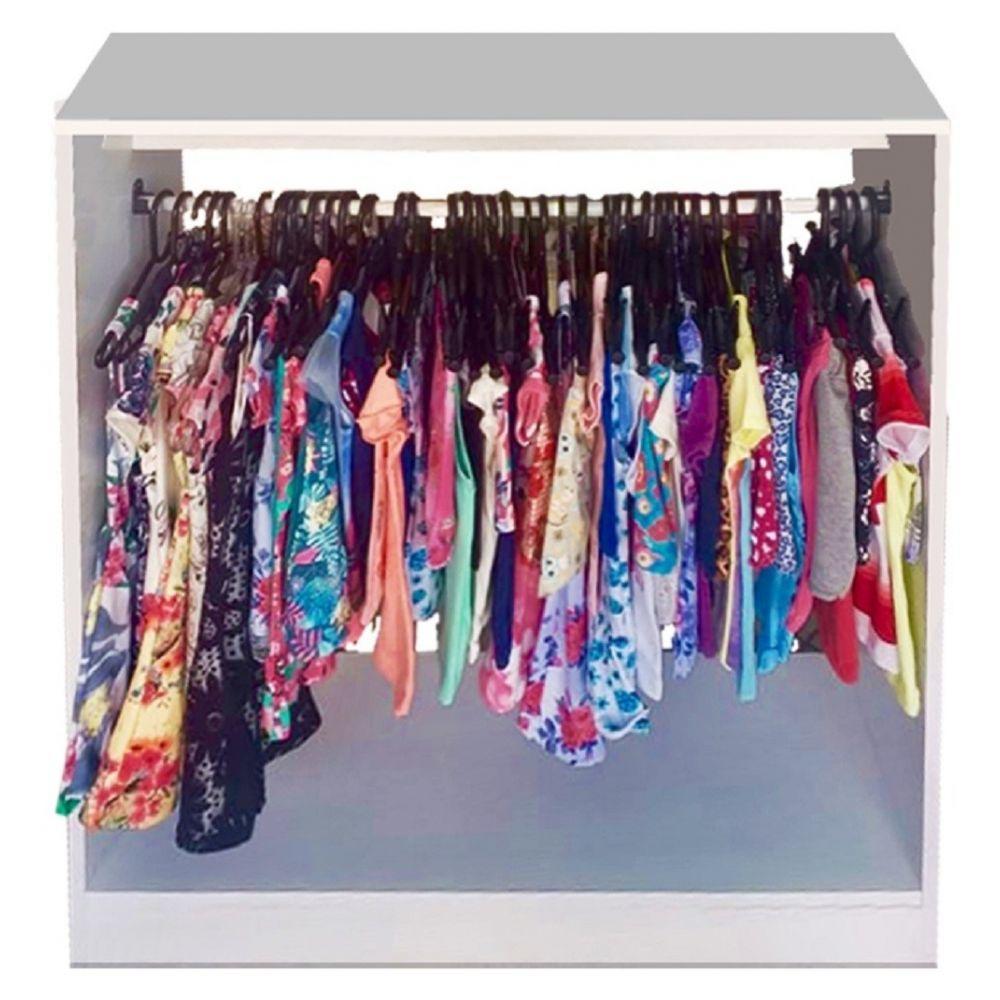 Kit Armário Colméia 2 Araras e Balcão de Atendimento Branco - 4