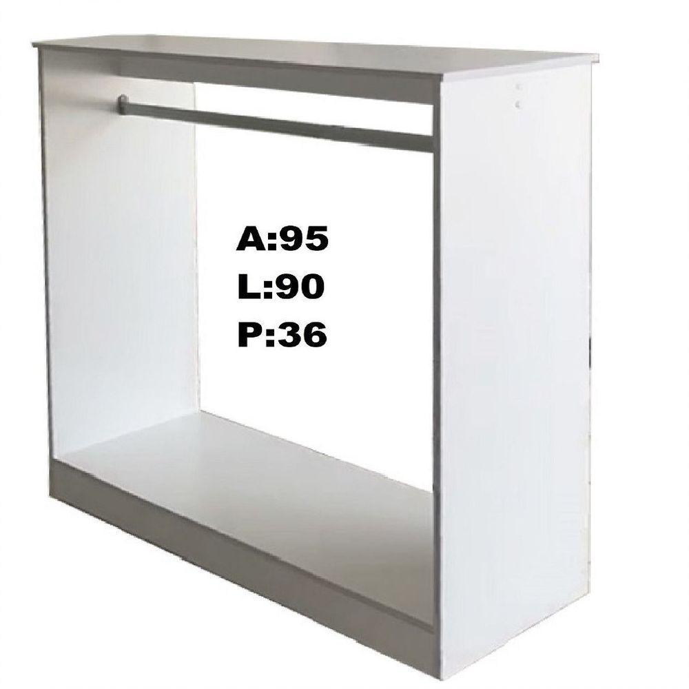 Kit Armário Colméia 2 Araras e Balcão de Atendimento Branco - 5