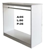 Kit Armário Colméia 2 Araras e Balcão de Atendimento Branco - 5