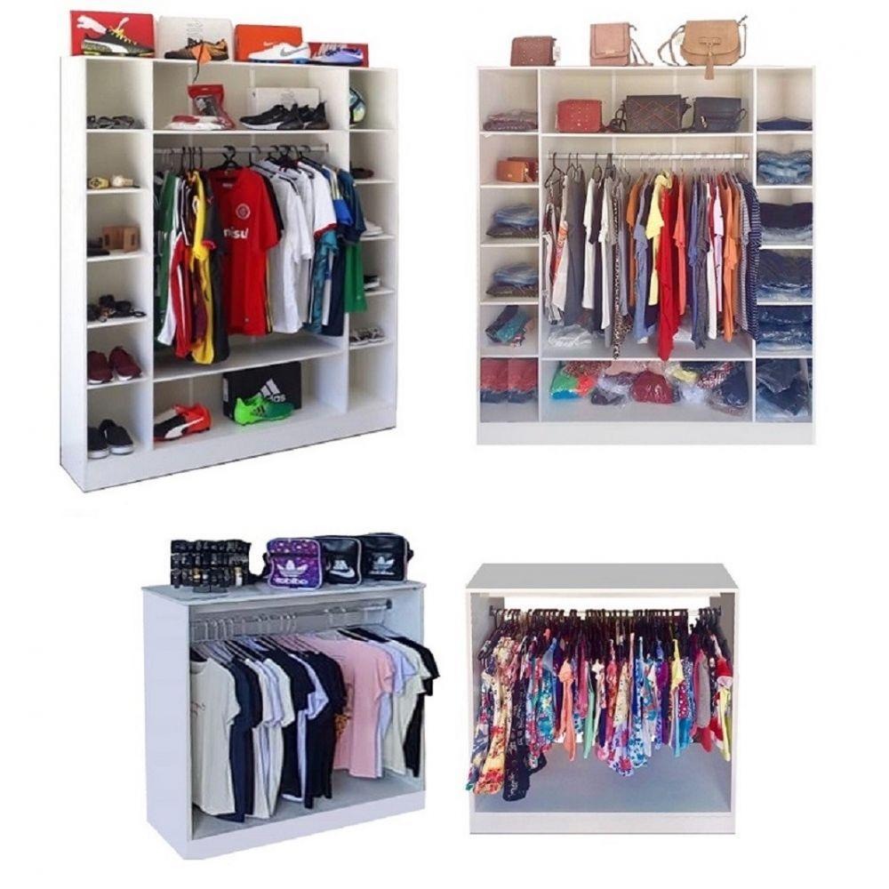 Expositores Colméia Cabideiro e Balcão de Arara 4 Peças - 6