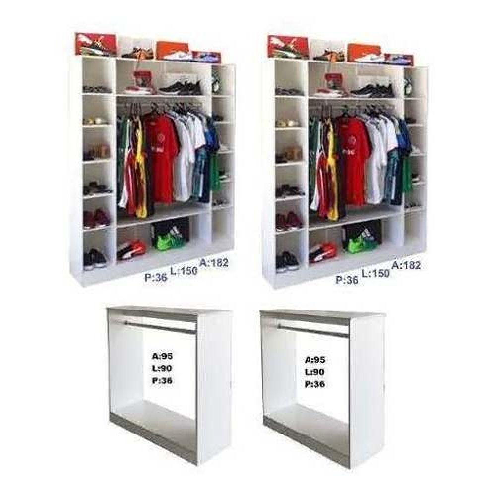 Kit 2 Armários Expositores e 2 Balcões com Arara - 3