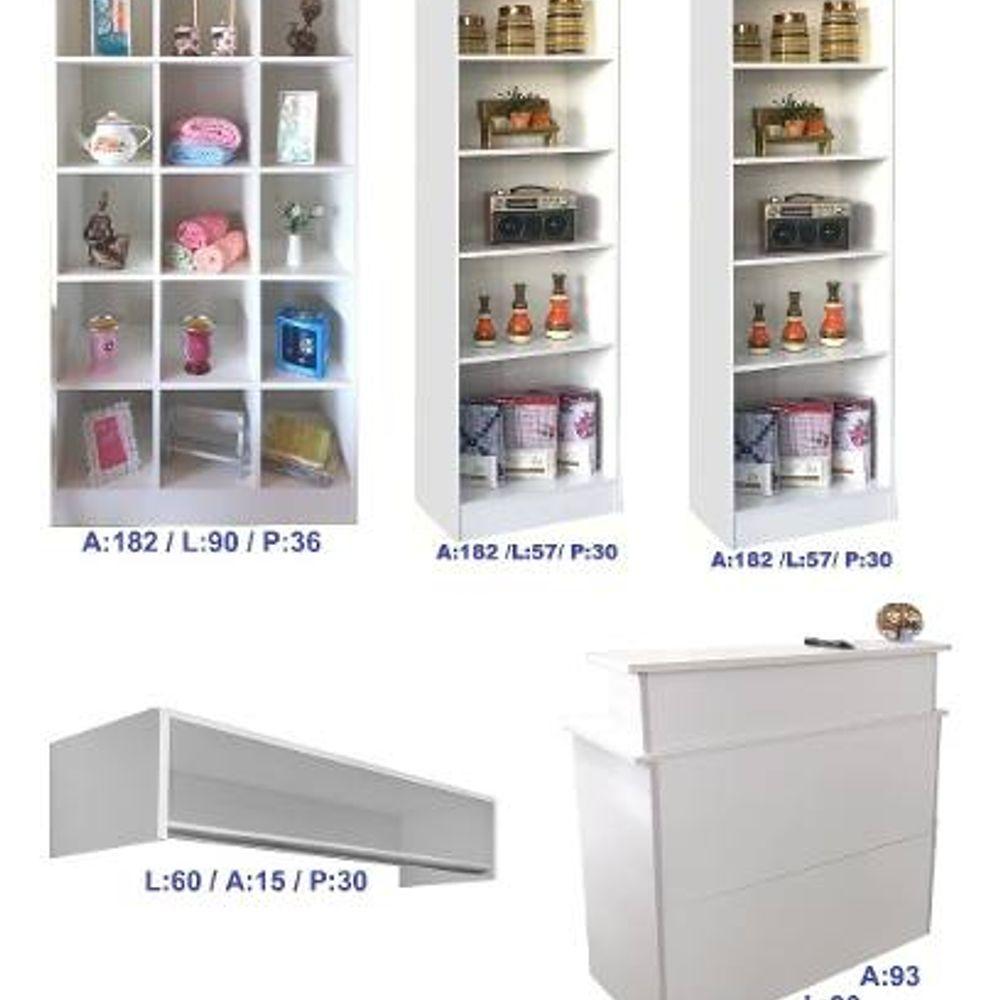 Kit Expositor com Colméias Estante e Balcão com Gaveta 5 Pçs - 5