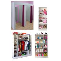 Kit Armário Colméia Cabideiro Provador e Estante Prateleira