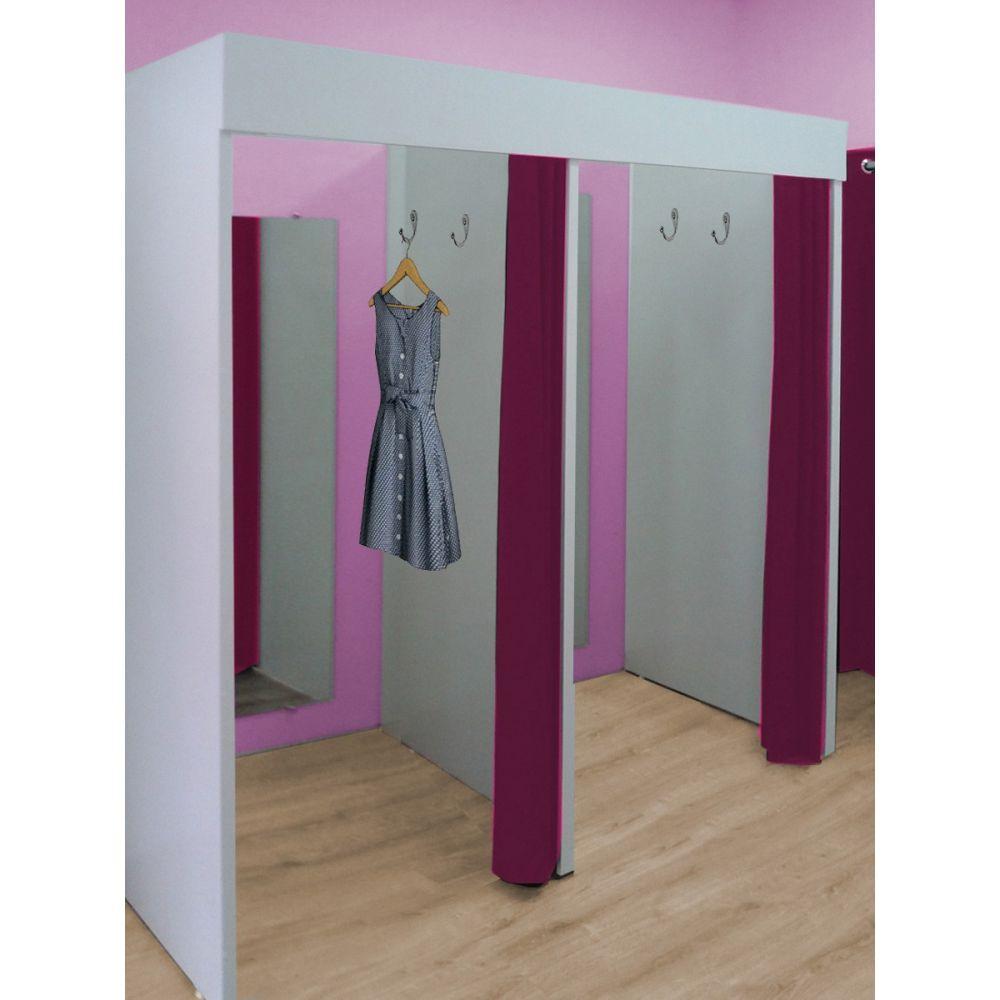 Kit com 1 Provador Duplo 1 Balcão Arara 5 Araras de Parede - 6