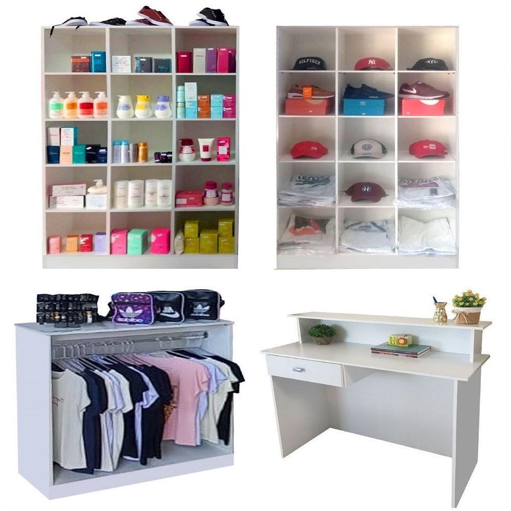 Kit Expositor Colméias 15 Nichos Balcão Arara e Atendimento - 1