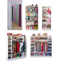 Kit Armário Colméias Cabideiro Provador e Estante Prateleira - 8