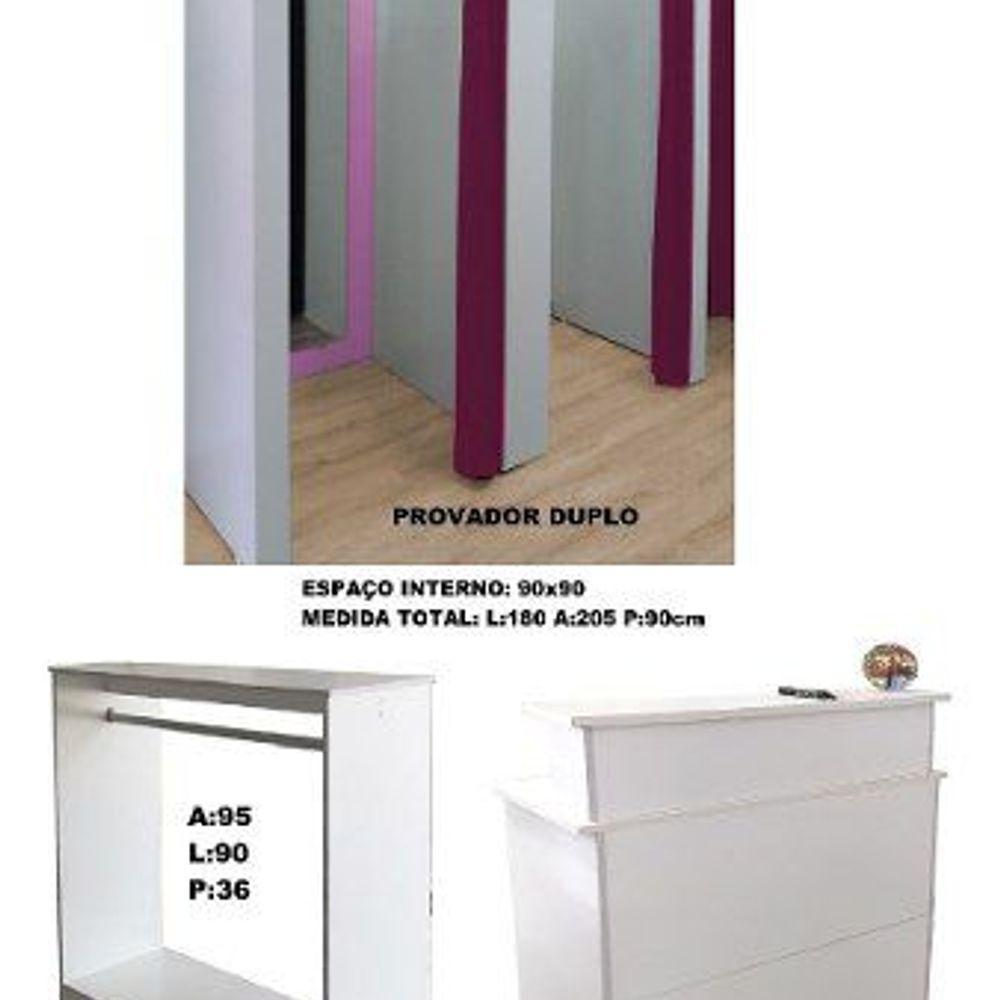 Kit com Provador Duplo 1 Balcão Arara e 1 Balcão Atendimento - 5