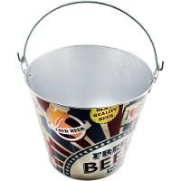 Kit 2 Baldes De Gelo Para Cerveja Estampado Em Metal Galvanizado 4,8 Litros - 1