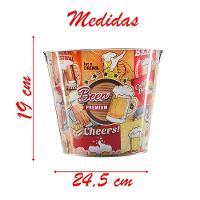 Kit 2 Baldes De Gelo Para Cerveja Estampado Em Metal Galvanizado 4,8 Litros - 3
