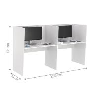 Guiche De Trabalho 2 Lugares Grecia Branco - 2