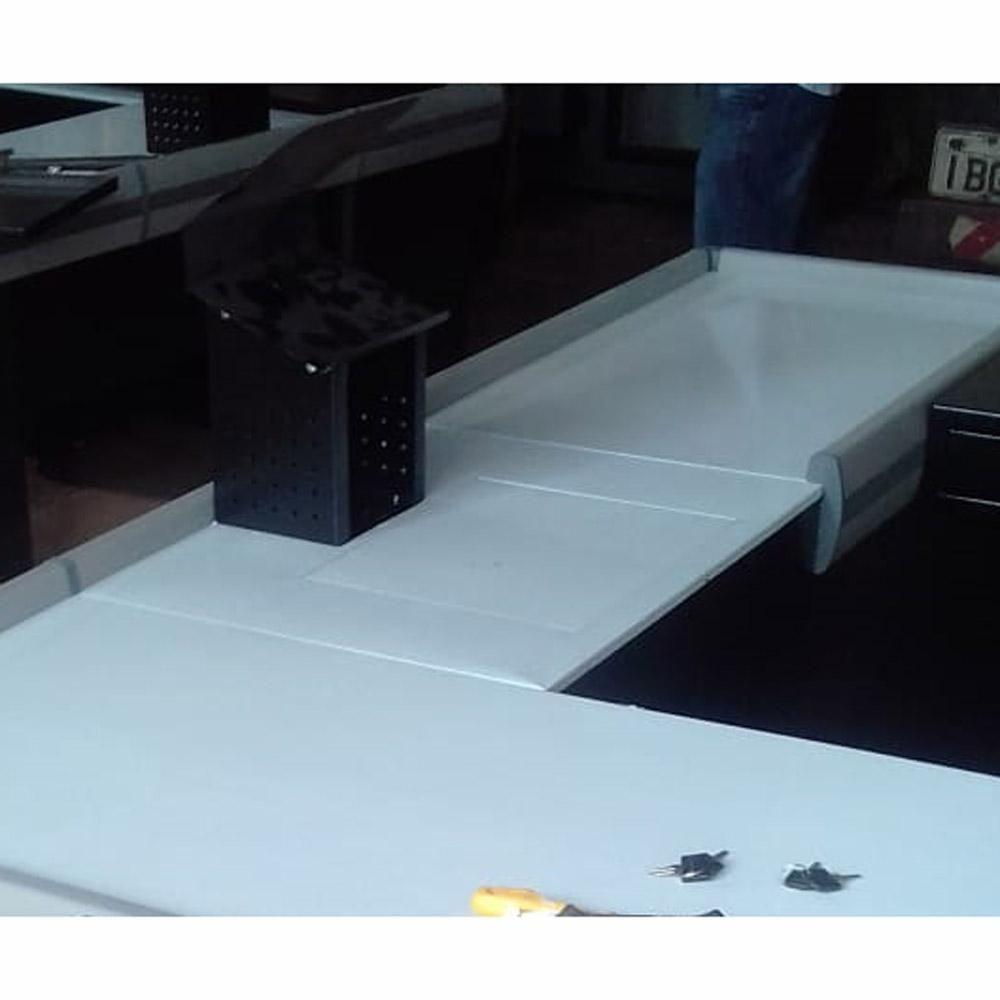 Empacotador Check Out Balcão Caixa 1,50m Com Recorte Balança Azul - Sa Gôndolas - 2