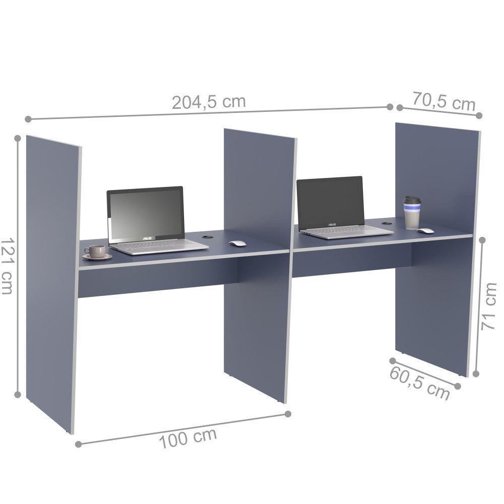 Mesa De Atendimento 2 Lugar Roma Azul - 2