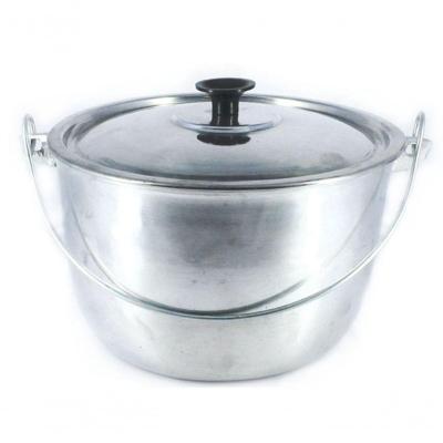 Caldeirão De Alumínio Polido Alça Galvanizada 14Cm