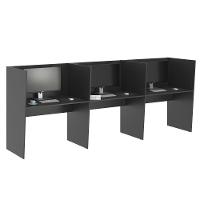 Guiche Office 3 Lugares Irlanda Preto Onix - 1