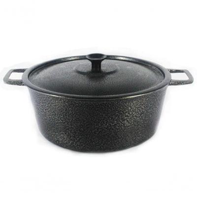 Caçarola Panela Craqueada Alça Alumínio E Tampa Preta 30Cm