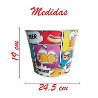 Kit 2 Baldes De Gelo Para Cerveja Estampado Em Metal Galvanizado Com Abridor 4,8 Litros - 2