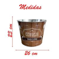 Kit 2 Baldes De Gelo Para Cerveja Estampado Em Metal Galvanizado Com Abridor 7,6 Litros - 2