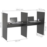 Mesa De Atendimento 2 Lugar Roma Preto Onix - 2