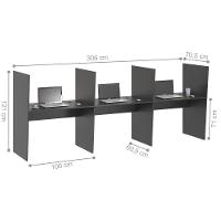 Mesa De Atendimento 3 Lugar Iron Preto Onix - 2