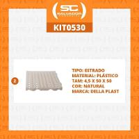 Kit - Estrado Plástico (2 Un) 4,5x50x50 Natural - Della Plast - 2