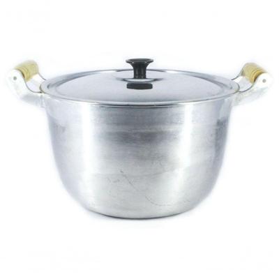 Caldeirão Alumínio Fundido Polido Alça De Madeira 30Cm