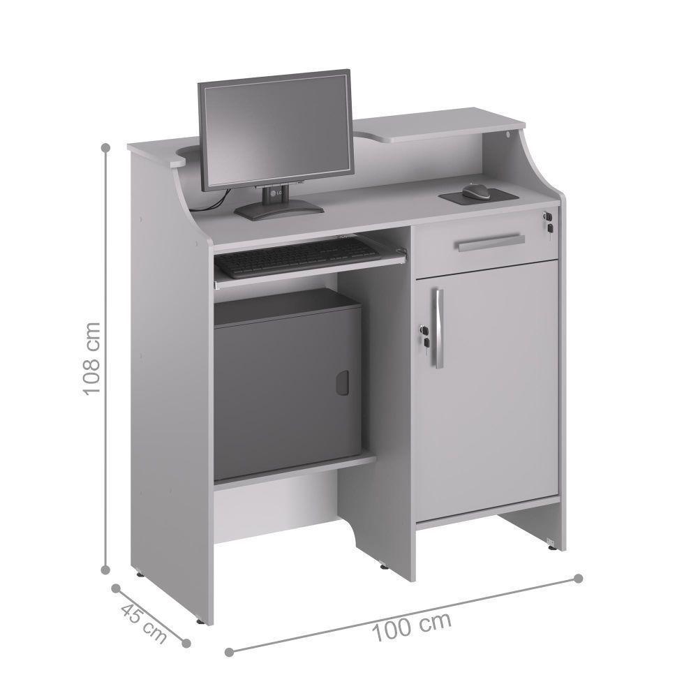 Balcao Caixa Stamp Com Gaveta Cinza - 5