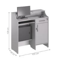 Balcao Caixa Stamp Com Gaveta Cinza - 5