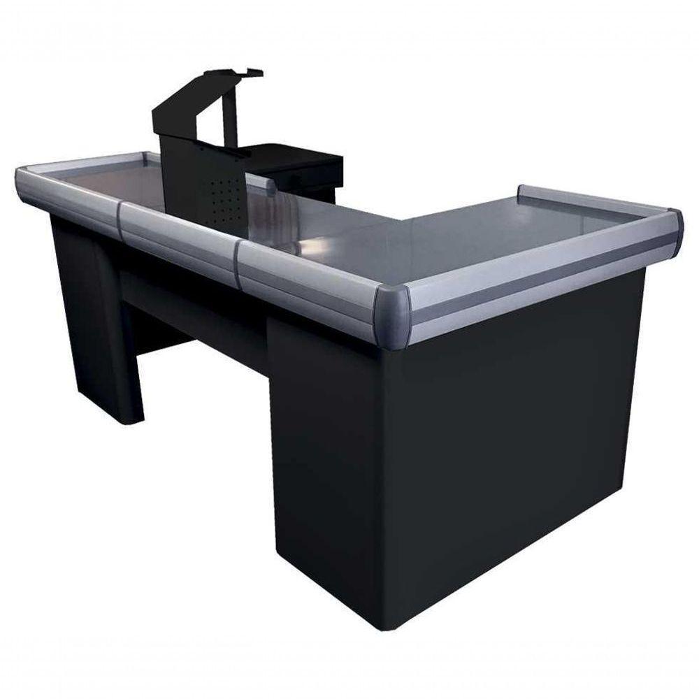 Check Out 2,00 Metros Perfil Rígido C/ Recorte P/ Balança Preto - 1