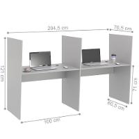 Mesa De Atendimento 2 Lugar Roma Cinza - 2