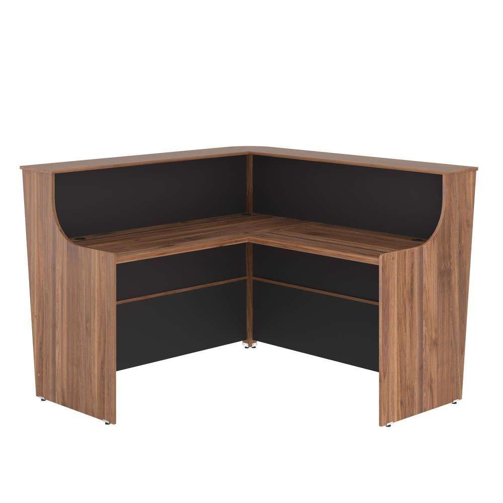 Balcao Para Recepção Em L Fever Noce Preto - 1