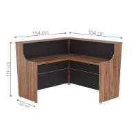 Balcao Para Recepção Em L Fever Noce Preto - 2