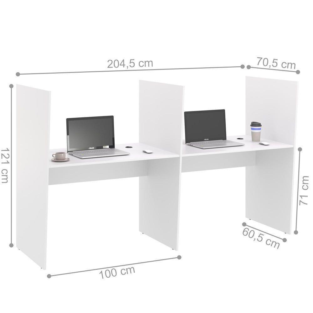 Mesa De Atendimento 2 Lugar Roma Branco - 2