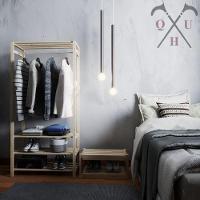 Kit Aparador Estilo Moderno Expositor 100% Madeira Natural E Arara Nova Para Closets Reforçada De Qu - 3