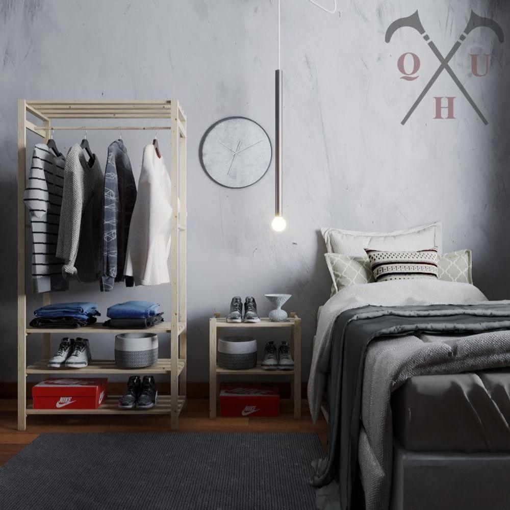 Arara P/ Closets De Qualidade Moderna Envio Rápido E Aparador Alta Durabilidade Expositor 100% Pinus - 3