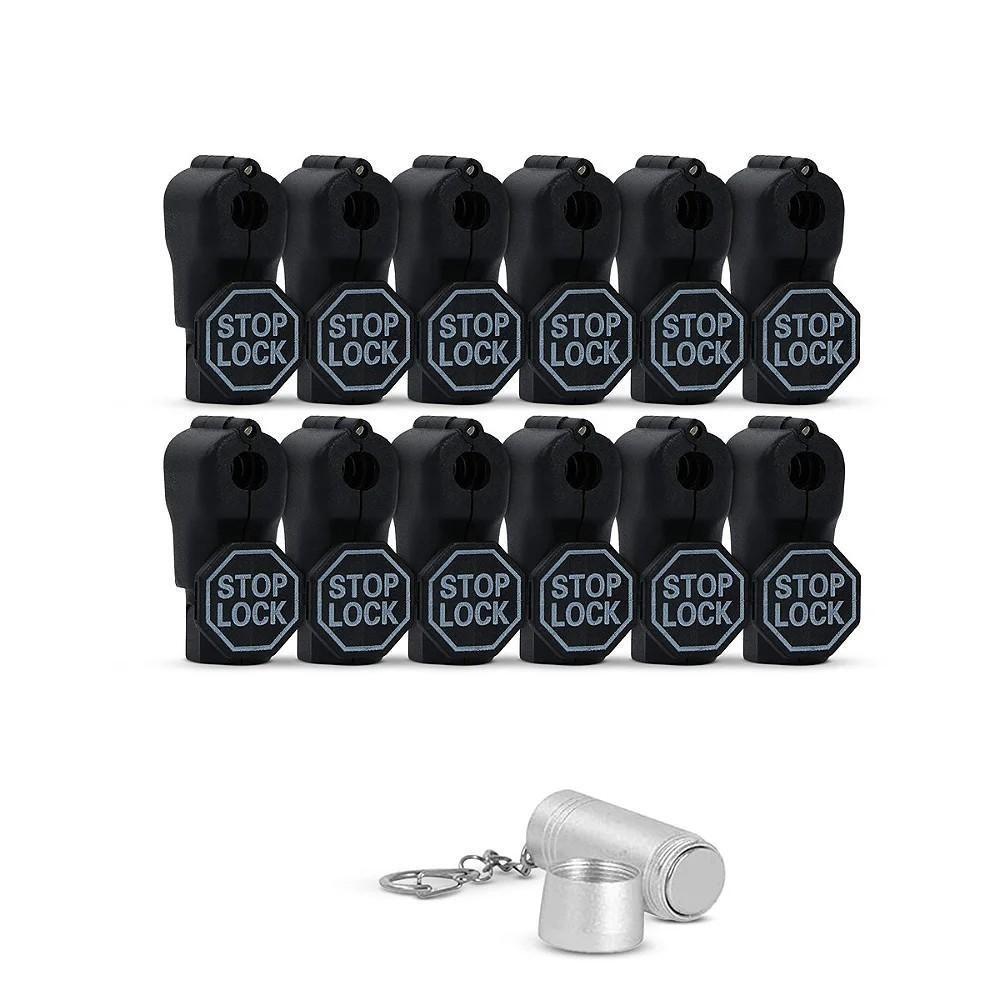Kit Trava De Segurança Anti-Furto Para Gancho Expositor Stop Lock 12Unid + 1 Chave - Gshield - 5