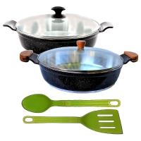 Jogo Frigideiras Antiaderente Usinado Aa E Am 30Cm T04 N11 - 1