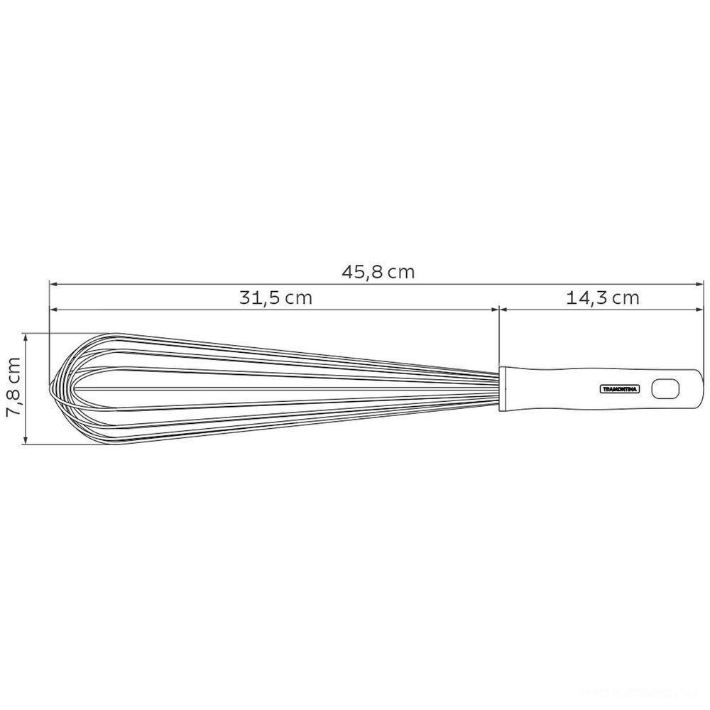 Batedor Manual Tramontina Profissional Em Aço Inox Com Cabo Em Polipropileno Branco 45 Cm Tramontina - 5