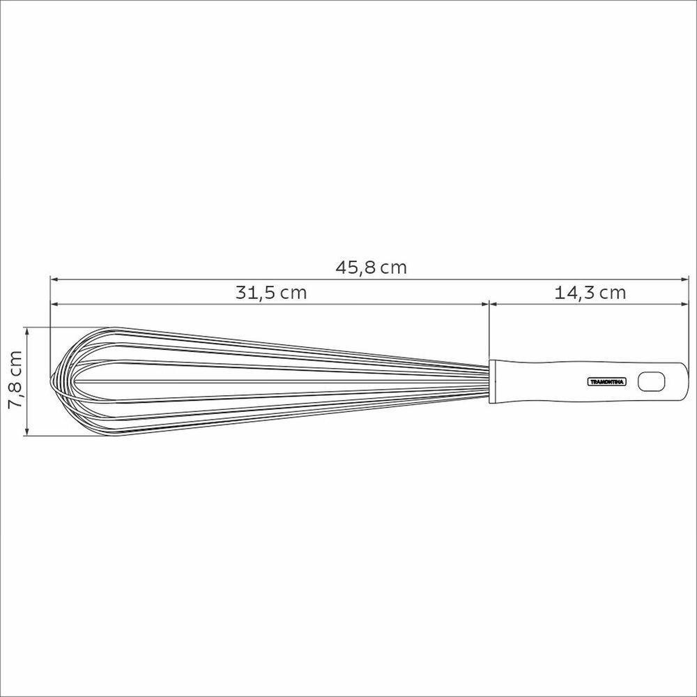 Batedor Manual Tramontina Profissional Em Aço Inox Com Cabo Em Polipropileno Branco 45 Cm Tramontina - 6