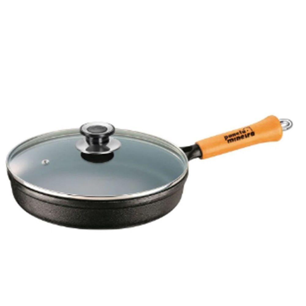 Panela Frigideira 25Cm Com Tampa De Vidro Anti Aderente - 1