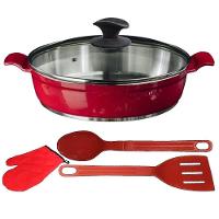 Frigideira Vermelho Alumínio Fundido Usinado Tluva 03 30Cm - 1