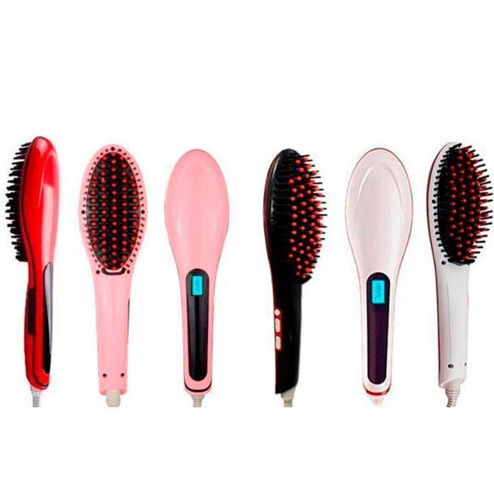 Escova Mágica Alisadora Eletrônica Magic Hair Rosa - 3