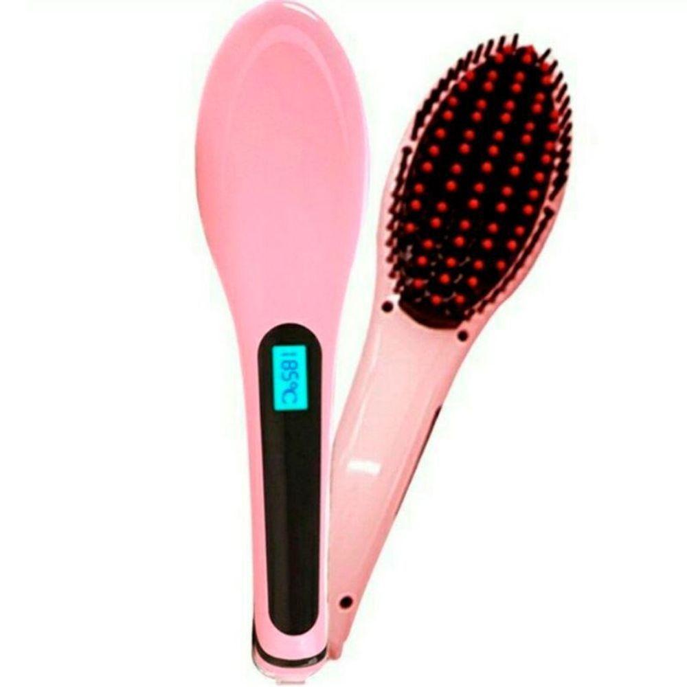Escova Mágica Alisadora Eletrônica Magic Hair Rosa - 6