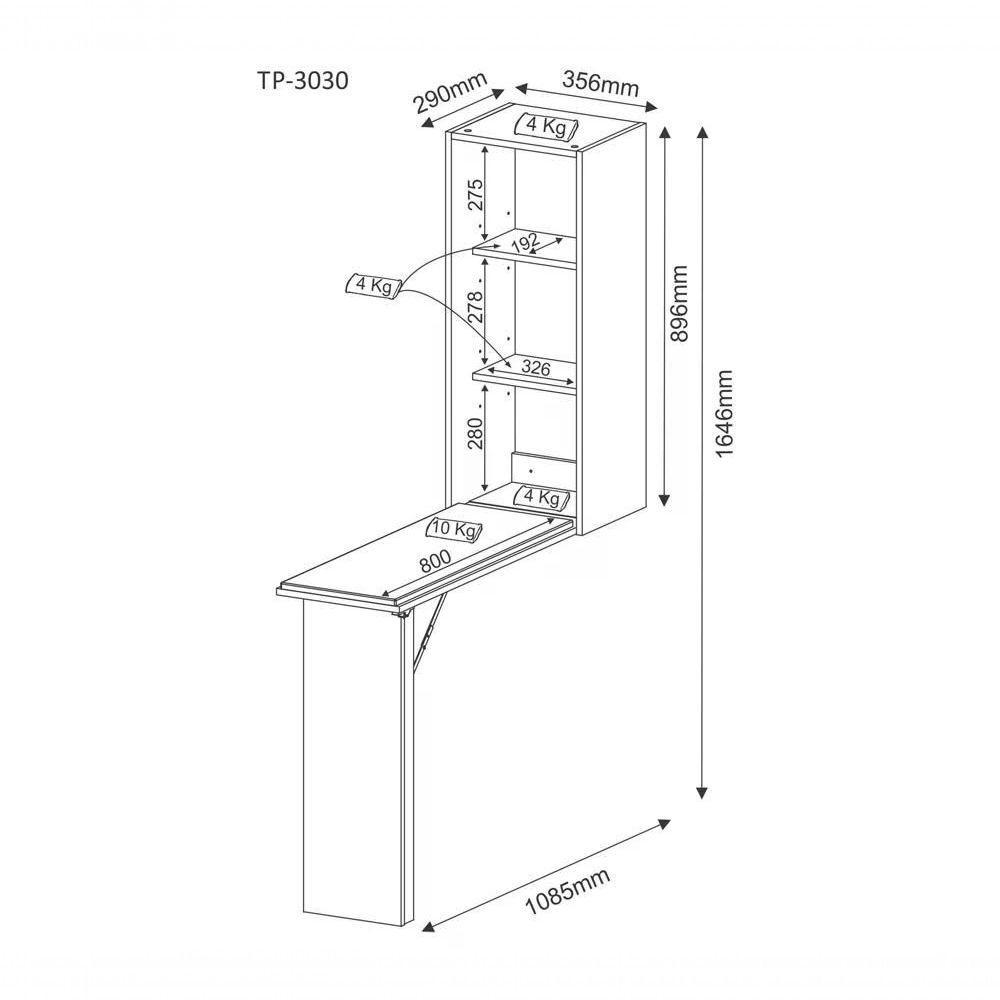 Tabua De Passar Roupa Retratil Tp3030 Branco Branco - 4
